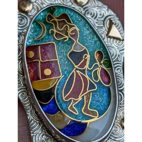 Alexa & Peter Smarsh Sterling Silver 14k Gold Cloisonne Enamel Ring Size 7 *Read - Picture 8 of 12